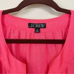 J.Crew  Salmon Pink Flutter Sleeve Linen‎ V Neck Top Size Medium Photo 3
