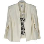 Dress Barn  NWT Vintage Womens Embroidered Tank & Blazer Jacket‎ 2Pc Set Off White Photo 0