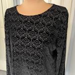 Talbots ‎ Black Velvet Burnout Damask Tie Sleeve Witchy Whimsigoth Top Photo 1