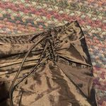 VINTAGE RETRO Y2K BROWN SHINY MESH DETAIL MINI SKIRT Size L Photo 3