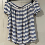 Blue Rain  off shoulder stripped blouse sz s Photo 0