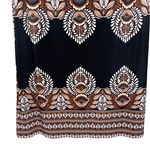 International concepts Black Boho Print Knee-length Shirt Dress Photo 7