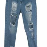 Nasty Gal  Distressed High Waisted Mom Distressed Jeans 8 Photo 0