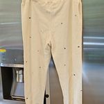 The Great Sherpa Cropped Sweatpant Ditsy Floral Embroidered ~ Washed White L NWT Photo 8
