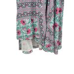 Fox in Gown Wrap‎ Skirt Midi Floral Print Teal Green Pink Size Medium Large Photo 3