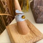 South African Tiger Eye Solid Sterling Silver Adjustable Ring Size 7 Brown Photo 0