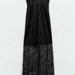 ZARA  NWT black sheer mesh overlay maxi dress Photo 0