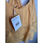 Free People NEW  Tank Top Womens XS Orange Boho Lace Trim Strappy Crop Summer Photo 3