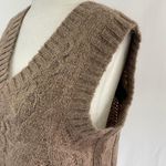 VERO MODA New Cable Knit V-Neck Sweater Vest Briella Brown Fossil Photo 10