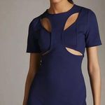 Anthropologie  Blue Ponte Cut Out Mini Dress Sexy Night Out Club Womens XS Photo 0