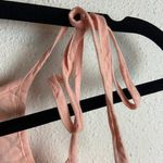 Roxy  Size Medium Tie Tank Top Light Pink Black Embroidered Flowy Cotton Beach Photo 2