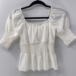 Urban Romantics  white eyelet smocked crop top size XL Photo 2