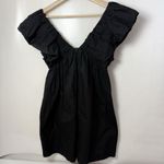 OPT Dress Women Mini Puff Sleeve Velvet Bow Babydoll Goth Dark Wednesday Black Size XS Photo 2