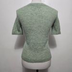 Everlane Short Sleeve Fuzzy Knit Sweater Tee Light Green Size XS Alpaca Luxury Photo 4