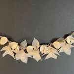 Womens Necklace Elegant Double Strand Shell with Crystal Accents Pink Photo 11