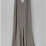 Mina Lisa Jumpsuit Womens L Gray Ribbed Wide Leg Baggy Oversized Stretchy Lounge Size L Photo 0