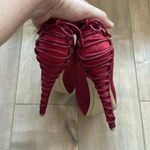 Boutique 9 Kaymen Sexy Red Lace Up Pumps Heels Sz 8.5 Photo 2