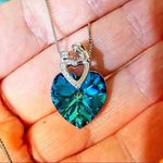 Sterling Silver Mother & Child Crystal Necklace Silver Photo 2