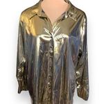 Vintage Venezia Jeans Top Gold Metallic Button Photo 0