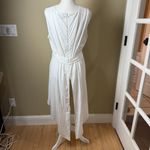 Sachin + Babi  High Low Patterned Tunic Top w belt Size large White Pattern Photo 6