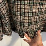Ellen Tracy  Silk Jacket Blazer Raw Edge Plaid Checked Size 16 Photo 6