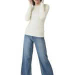 Loft  Basket Weave Cotton Blend Beige Sweater Top Photo 3