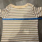 st. john's bay St. John’s Bay Neutral Color Striped 3/4 Length 100% Cotton Top Women’s Medium Photo 4