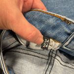 UTERQUE baby flare with slit jeans size 24 Blue Photo 6