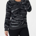 Barefoot Dreams COZY CHIC Camo Printed Lounge Sweater Sz. L Winter Cozy Warm Photo 0