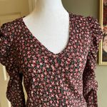 Loft Floral Ruffle Sleeve Long Sleeve Blouse Top - Women's Photo 1