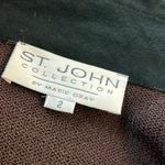 St. John Vintage Santana knit 4 piece brown suede jacket skirt outfit size small Photo 3
