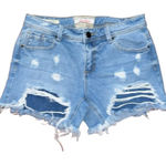 Hot Kiss Women”s Distressed Denim Blue Shorts(Size 9) Photo 0