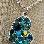 Relic by Fossil Teal Crystal Pave Heart Pendant Necklace Photo 4