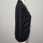 Ny&co black vneck chiffon trim ¾ sleeve catdigan size xl Photo 2