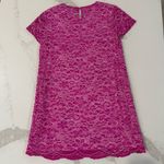 CeCe by Cynthia Steffe Floral Lace ShortSleeve Shift Dress Womens 6P FuchsiaPink Photo 6