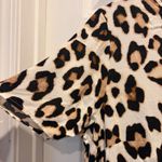 H & M Womens Leopard Print Short Sleeve Top Viscose Size 12 Office Party Photo 1
