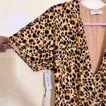Babaton Aritiza  WALLACE Wrap Dress SIENNA/BLACK 75560 Size Medium Cheetah Leopar Photo 15