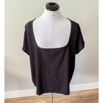 Old Navy Fitted Square-Neck T-Shirt in Textured Black Photo 2