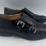 Nine West  Leather Loafers with Silver Buckle Size 6.5 Black Shoes Photo 2