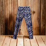 LuLaRoe  OS Leggings Floral Purple Teal  one size elastic waist Photo 4