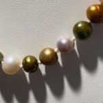 Genuine Multicolored Salt Water Pearl Necklace Green Photo 7