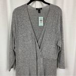 Torrid  Heather Gray Long Sleeve Hacci Surplice Skater Dress Sz.2 NWT Photo 4