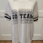 Z Supply | White 'Go Team' Graphic Tee | Size: Medium Photo 0