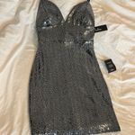 Let it Glow Black and Silver Sequin Bodycon Dress, Homecoming Dress Photo 6