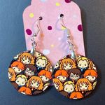 Harry Potter  Round Dangle Pierced Earrings New Photo 0