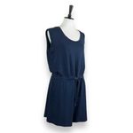 Lou & grey Women’s Romper Pockets Sleeveless Ponte Knit Navy Blue Size Large Photo 1