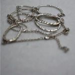 Source Unknown Retro Chic Engraved Oval Silvertone Link Chain 36 inch Single Strand Necklace Photo 1
