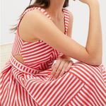 Hunter Bell Cosi Striped Midi Dress Red Poppy White Button Front Size 2 NWT Photo 12