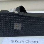 Michael Kors  Black Brandy Slide Metallic Striped Sandal Photo 4