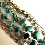 Silver tone blue beaded long multi strand necklace’s Photo 3